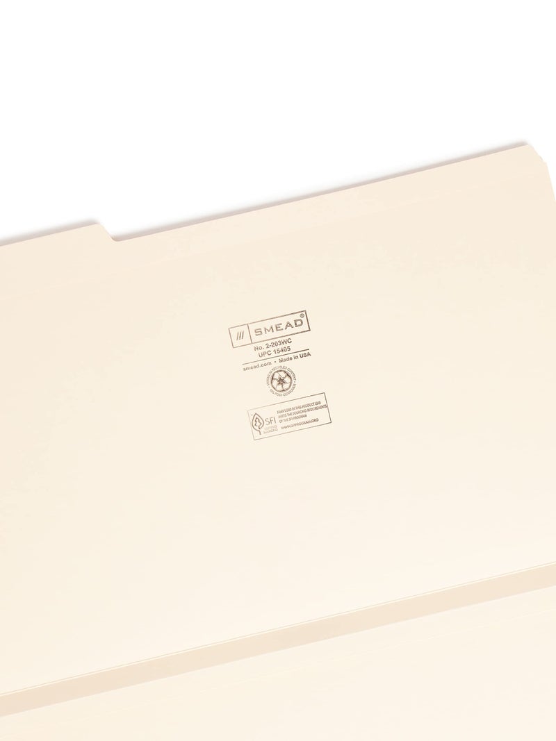 Smead File Folders, Reinforced 1/3-Cut Tab, 1-1/2"" Expansion, Legal Size, Manila, 50 Per Box (15405) - Image 3
